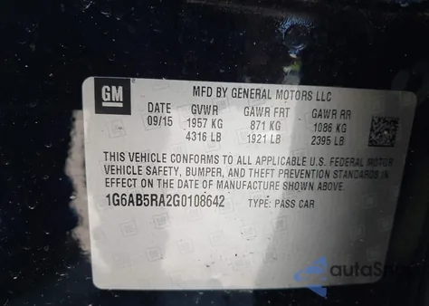 2016 Cadillac Ats Luxury Collection from USA, damaged, VIN 1G6AB5RA2G0108642